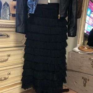 Midi ruffle skirt